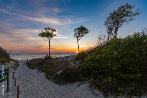 Sonnenuntergang am Darsser Weststrand.