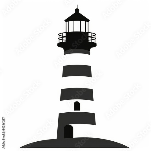 Lighthouse icon on white background. Vector illustration