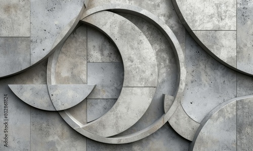 3d abstract image with gray concrete shapes  in the style of intersecting planes  rustic futurism