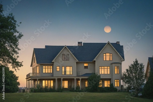 house at night