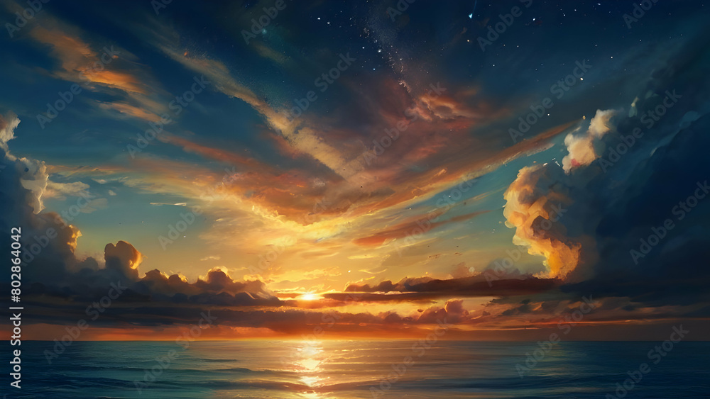 Fototapeta premium sunset over the sea