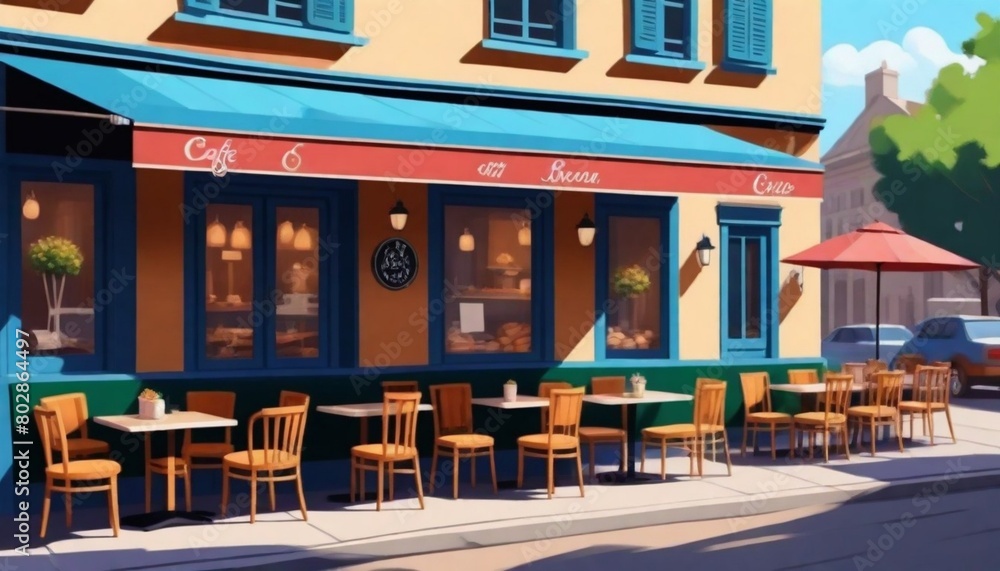 digital painting Charming Europeanstyle cafe with  (12)