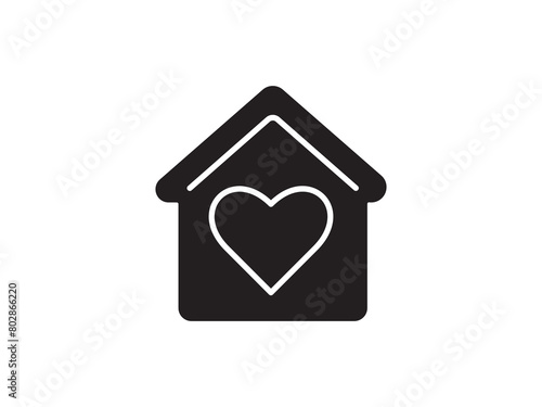 Icon a house representation, isolated against a clean background. This simple vector symbol evokes a sense of warmth and security, embodying the concept of home.