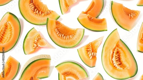 Orange melons isolated on white background.
