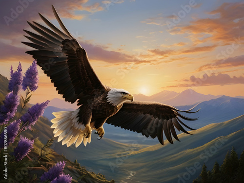 Wallpaper Mural bald eagle in flight Torontodigital.ca