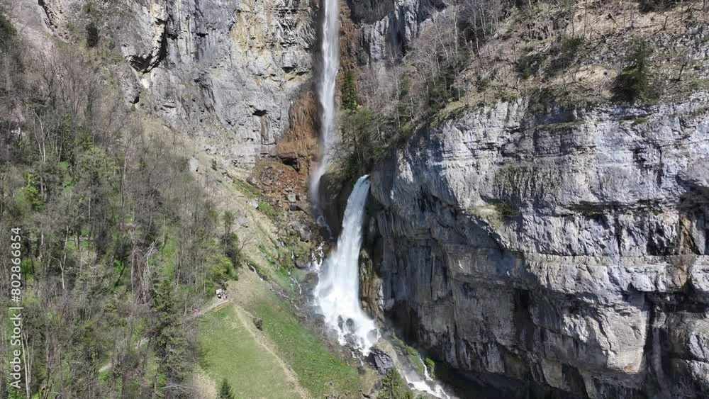 Seerenbach Falls (Seerenbachfälle), a mesmerizing trio of cascades tucked away near Betlis in the Amden region, near Walensee, Switzerland. The allure of Mother Nature's wonders. Seerenbach Falls (Seerenbachfälle), a mesmerizing trio of cascades tucked away near Betlis in the Amden region, near Walensee, Switzerland. The allure of Mother Nature's wonders.