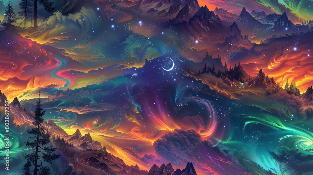 The image is a colorful abstract painting The image is a colorful abstract painting