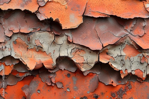 Close-Up of Peeling Paint on a Weathered Metal Surface