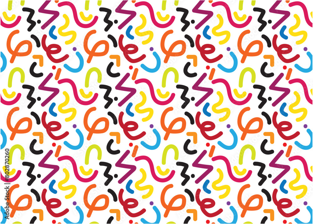 Abstract colorful line doodle seamless pattern. Creative art background collection for children or festive celebration design.monochrome geometric shapes. Abstract colorful line doodle seamless pattern. Creative art background collection for children or festive celebration design.monochrome geometric shapes.