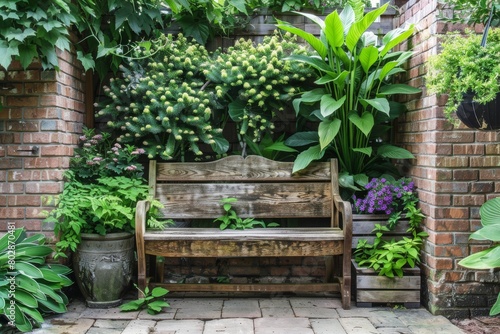 Charming small garden corner with lush greenery