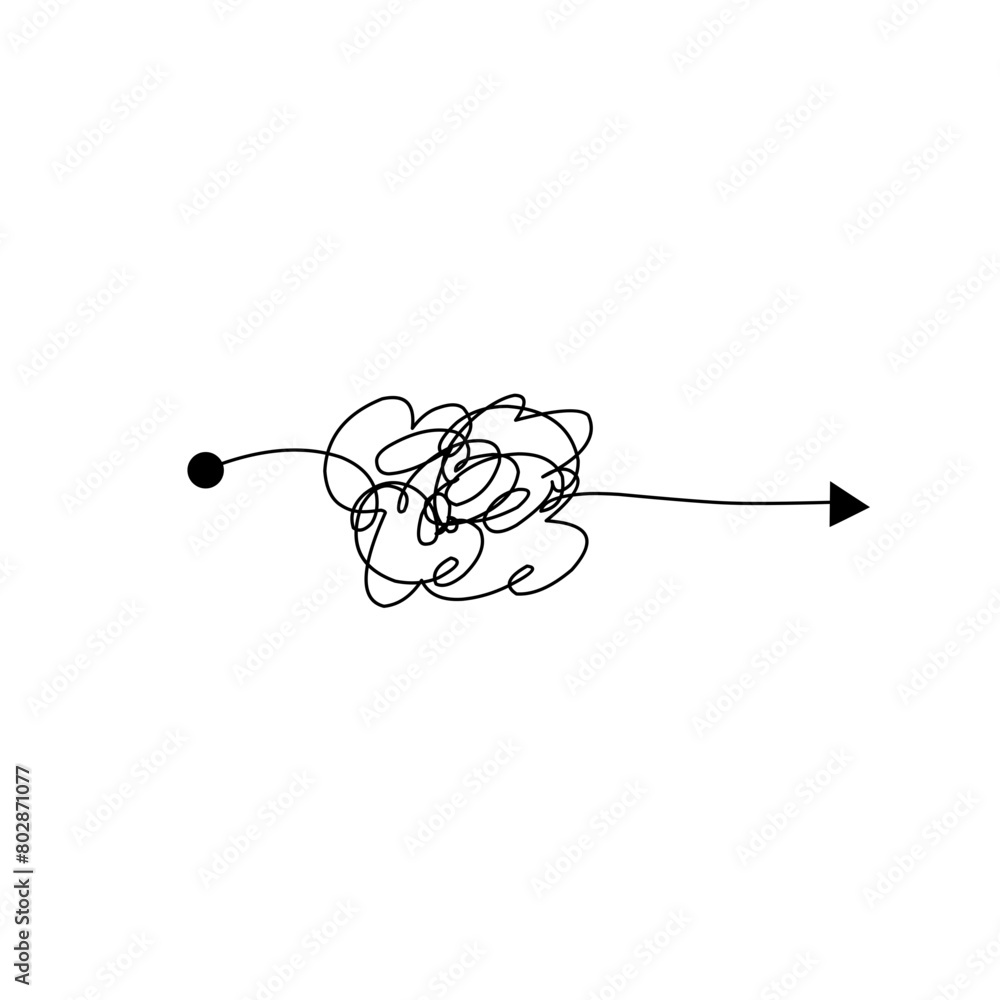 Scribble chaos lines with arrow Scribble chaos lines with arrow