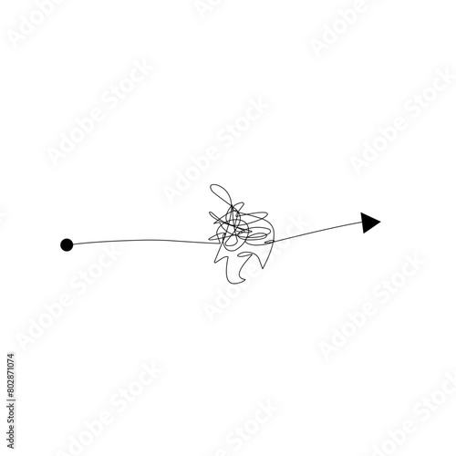 Scribble chaos lines with arrow