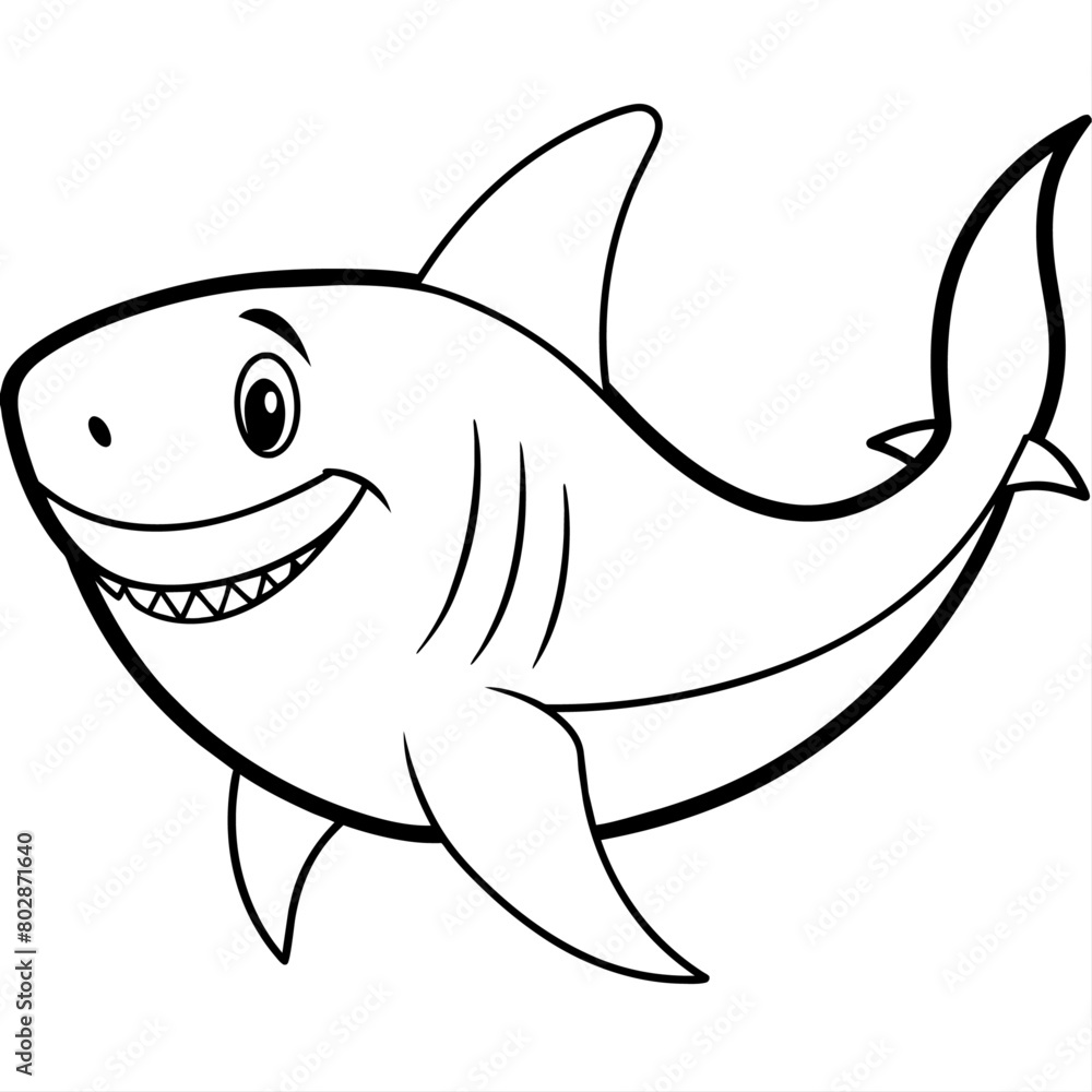 Naklejka premium Shark vector art illustration (22)