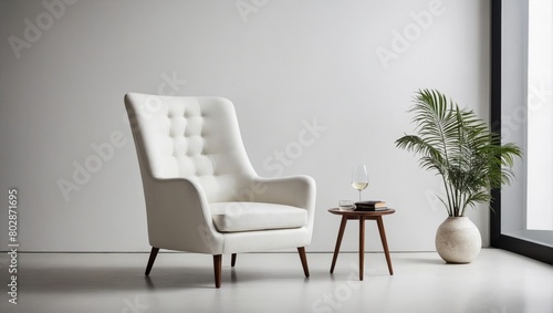 Elegant chair with a white background © July Wonkaa