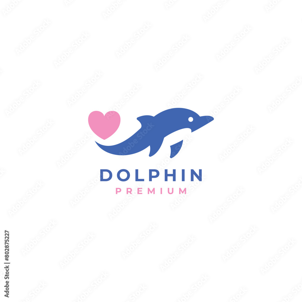 fun friendly dolphin with heart logo vector for health care medical hospitality business brand fun friendly dolphin with heart logo vector for health care medical hospitality business brand