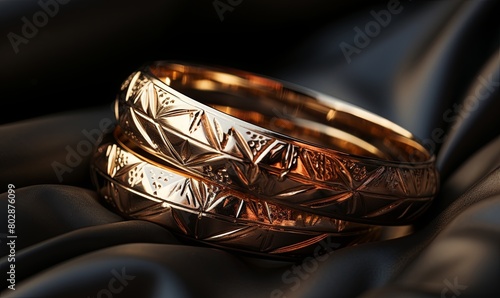 Two Intertwined Gold Wedding Bands photo