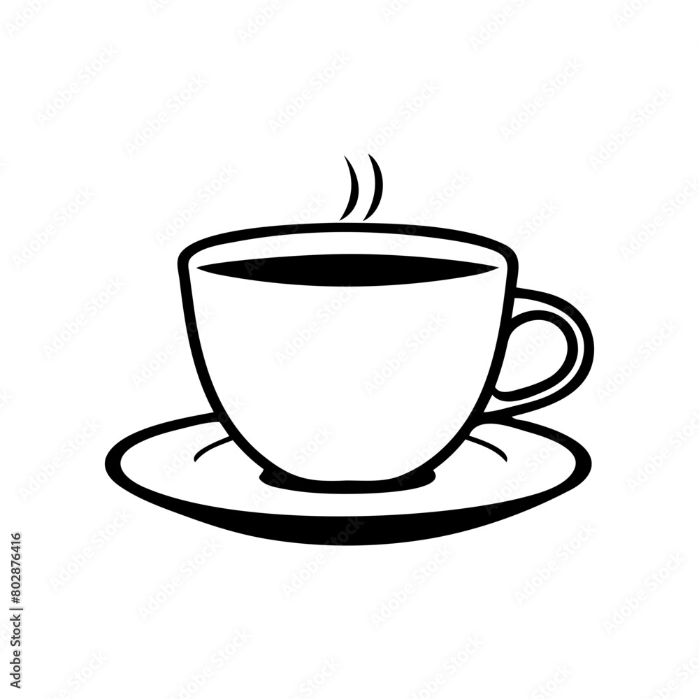 A black coffee cup with steam rising from it A black coffee cup with steam rising from it
