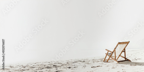 A single beach chair on the beach, background, overexposed photo