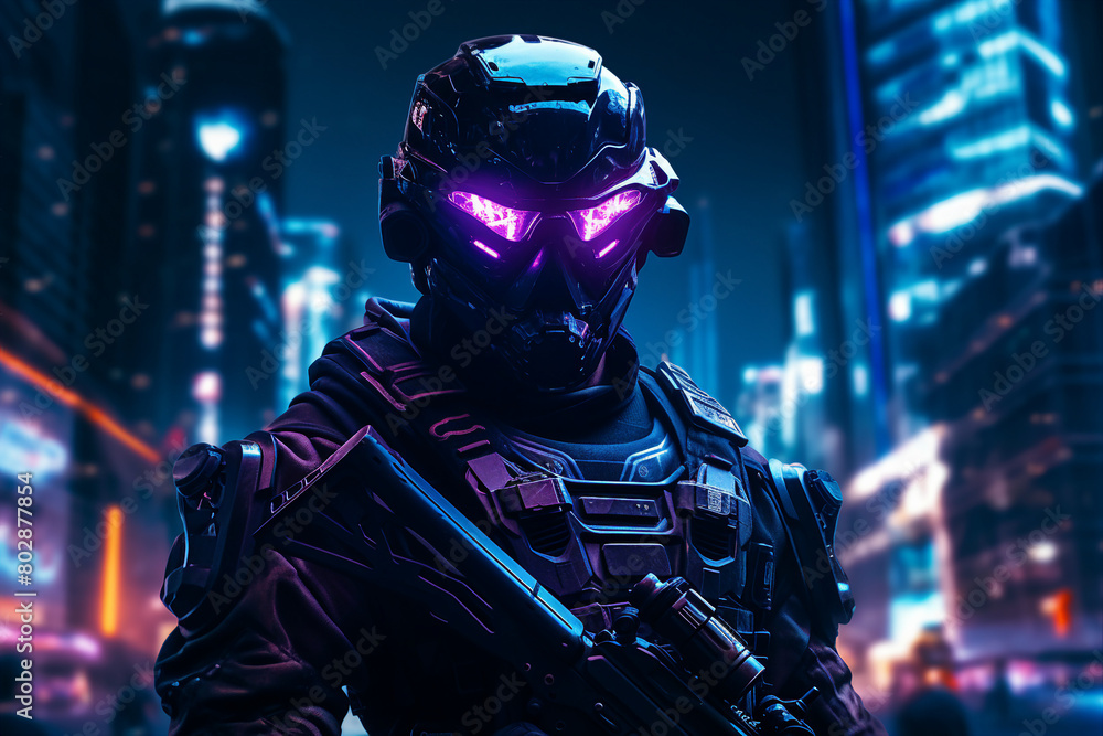 Portrait of a sci-fi cyberpunk person futuristic man from the future cyberpunk Generative AI Portrait of a sci-fi cyberpunk person futuristic man from the future cyberpunk Generative AI