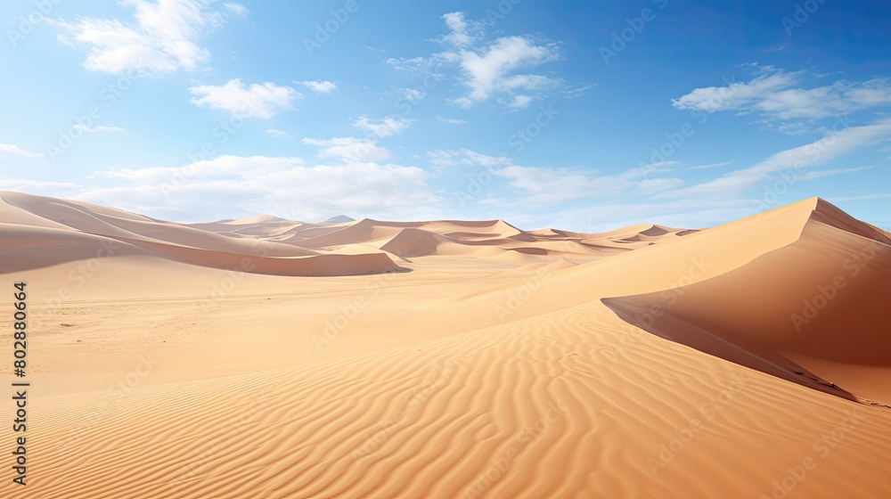 Vast desert landscape with sand dunes