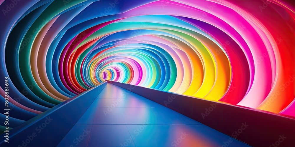 Obraz premium Vibrant colorful abstract tunnel
