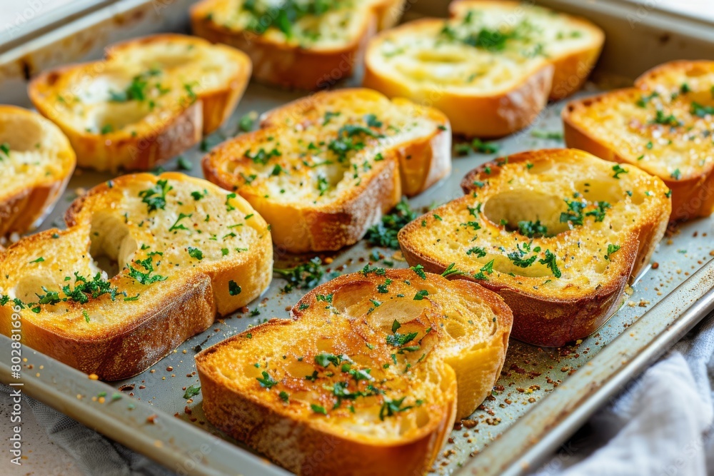 toasted garlic bread slices