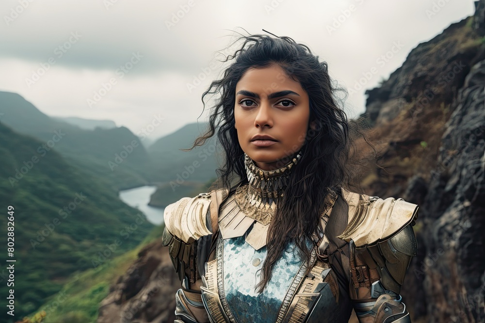 warrior woman in the mountains