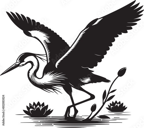 Beautiful heron vector svg design
