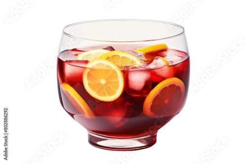 Crimson Ambrosia: A Glass of Elixir With Citrus Sunshine. On a White or Clear Surface PNG Transparent Background.