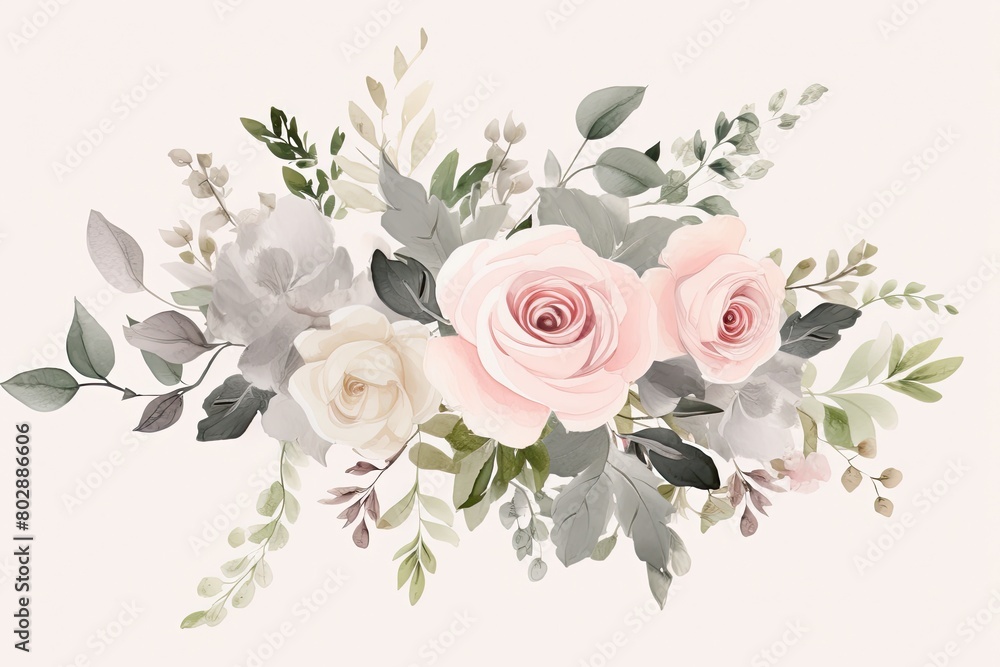 Elegant floral bouquet with pink roses
