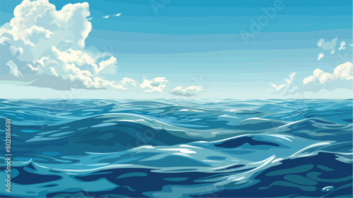 Beautiful view of water surface in sea Vector style Vector