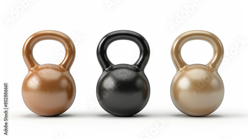 Set of realistic weights kettlebell