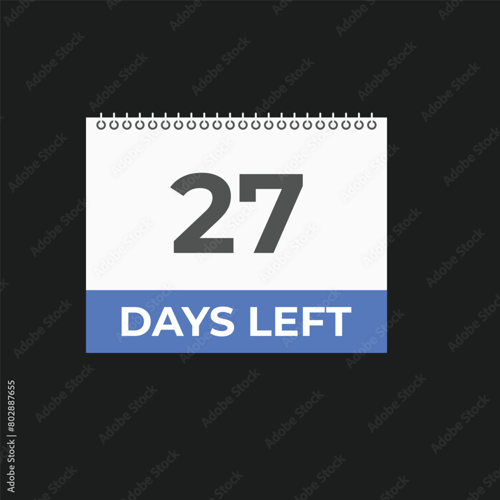 Obraz premium 27 days to go countdown template. 27 day Countdown left days banner design. 27 Days left countdown timer 