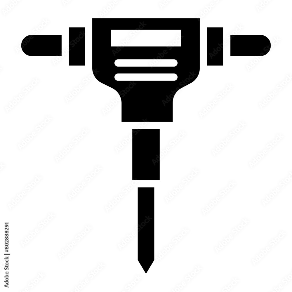 Hydraulic Breaker glyph icon Hydraulic Breaker glyph icon