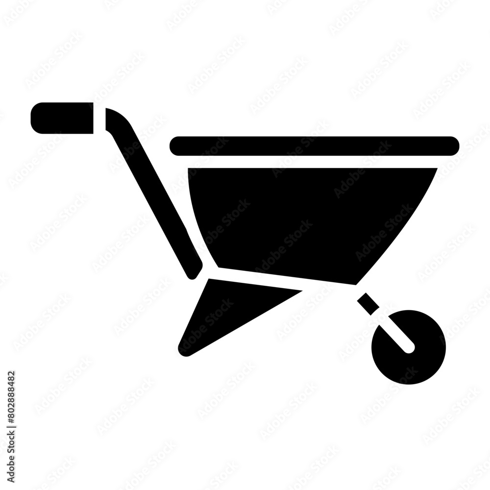 Wheelbarrow glyph icon Wheelbarrow glyph icon