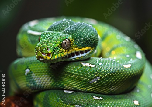 Emerald Tree Boa Snake.