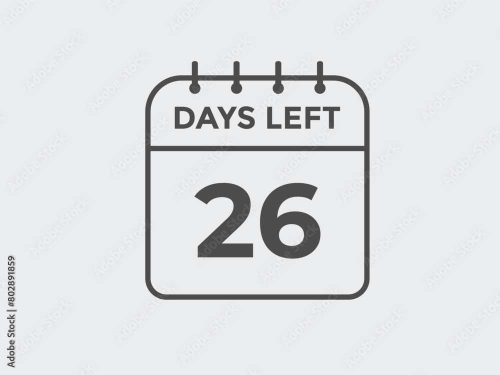 26 days to go countdown template. 26 day Countdown left days banner design. 26 Days left countdown timer
26 days to go countdown template. 26 day Countdown left days banner design. 26 Days left countdown timer
