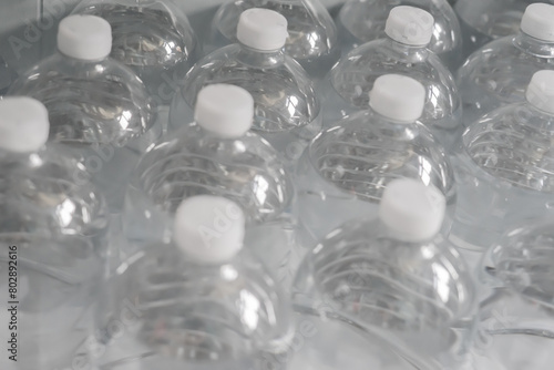 Plastic bottles filled with water