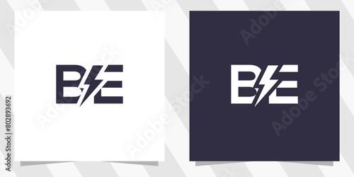 letter be eb with electric logo design