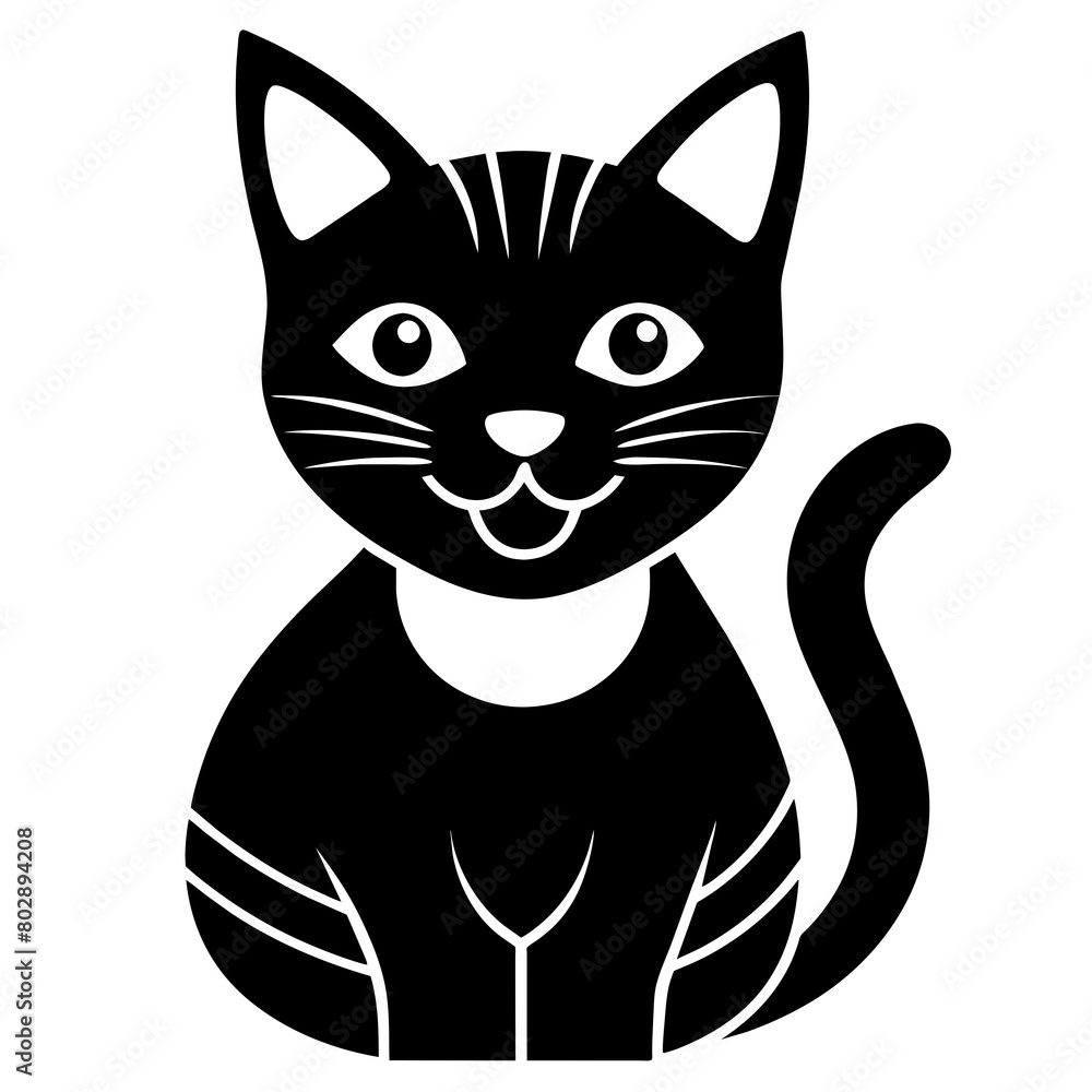 Obraz premium cat logo vector icon illustration art