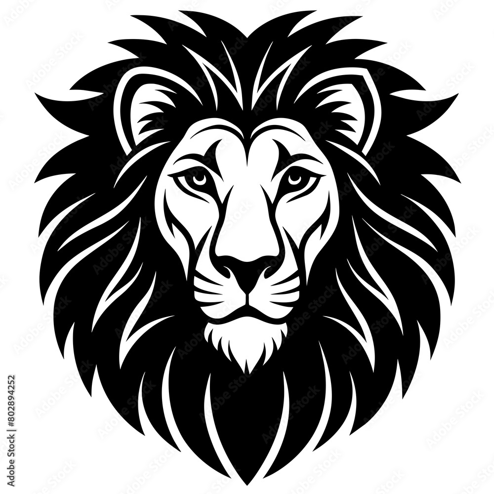 Lion head silhouette vector icon illustration art Lion head silhouette vector icon illustration art