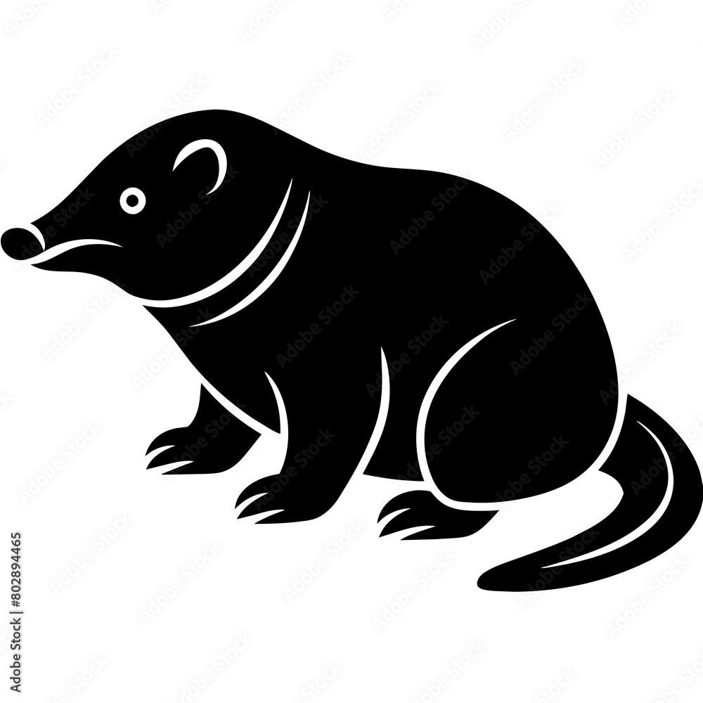Naklejka premium Mole silhouette vector icon illustration