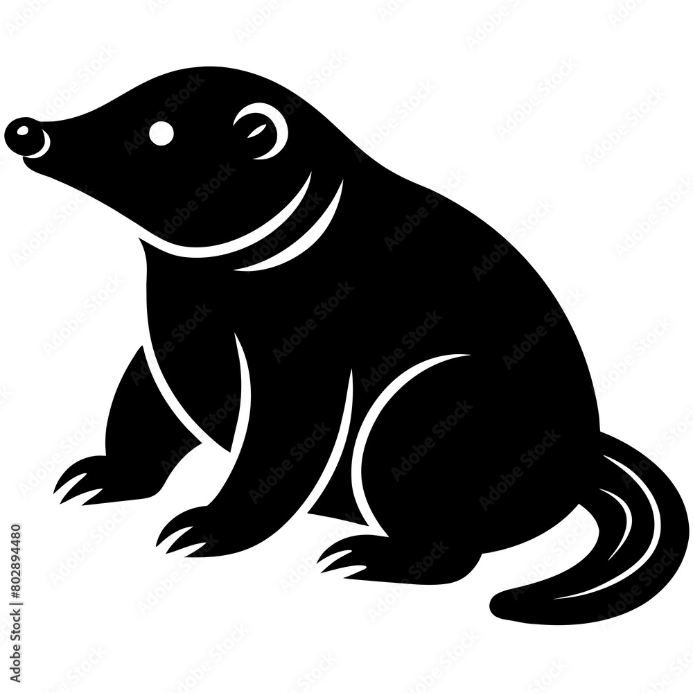 Obraz premium Mole silhouette vector icon illustration
