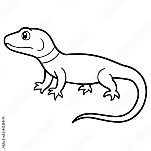 Monitor lizard vector icon line art