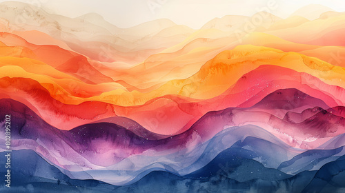 Generative ai illustration of a abstract watercolor background with clouds or waves