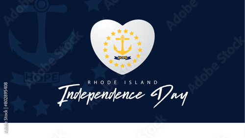 Rhode Island Independence Day. Vector illustration of the Rhode Island flag. Suitable for banners, web, social media, greeting cards etc photo