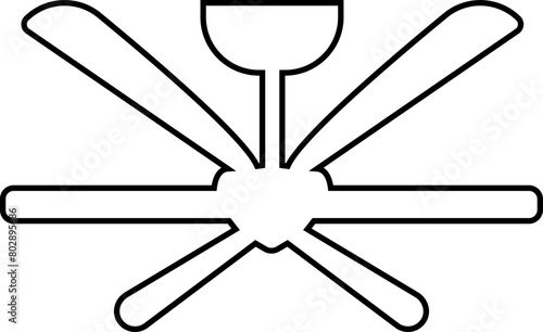 Celling fan icon in trendy line style editable stock. Air Fan vector sign. Celling fan icon clipart avatar logotype symbol to cool the room and circulate the air isolated on transparent background.