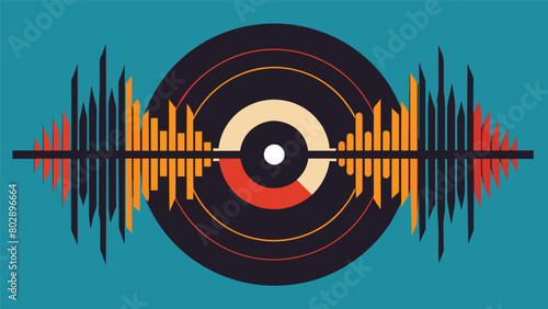 The sound waves of a powerful rap verse transformed into a stunning abstract design on a vinyl record bringing the lyrics to life in a whole new way. Vector illustration photo