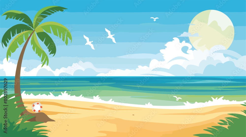 beach design over landscape background vector illustration