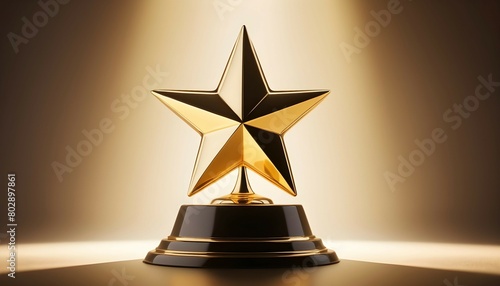 gold  plated star shaped special award cup modern design 

 photo